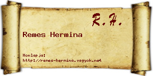 Remes Hermina névjegykártya